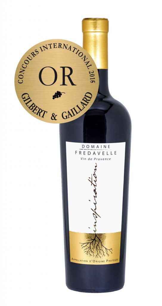 bouteille vin rouge inspiration 2014 fredavelle top coteaux d'aix en provence médaille or concours gilbert&gaillard