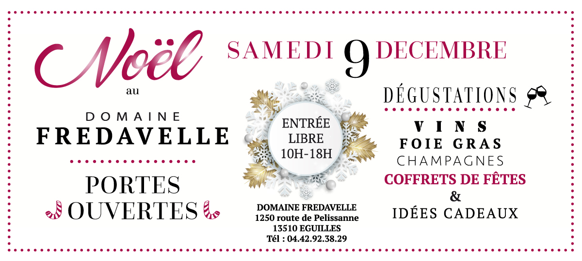 journée portes ouvertes de Noël au domaine fredavelle dégustation vins champagne foie gras coffrets cadeaux 
