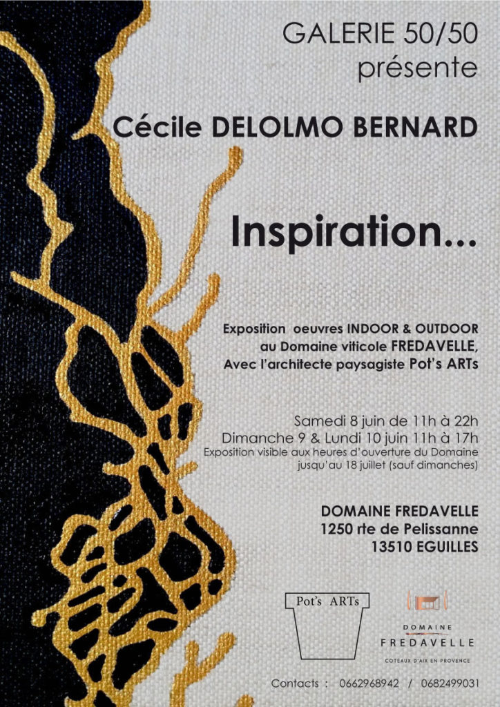 affiche exposition Inspiration galerie 50/50 Cecile DELOLMO BERNARD vernissage fredavelle